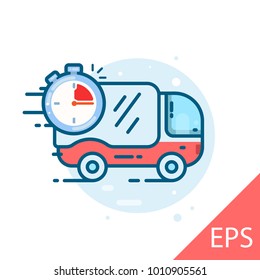 Fast shipping. Vector modern line design illustration icon