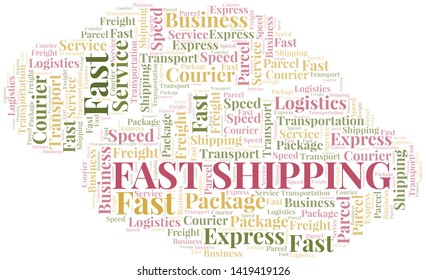 Fast Shipping word cloud. Wordcloud made with text only.