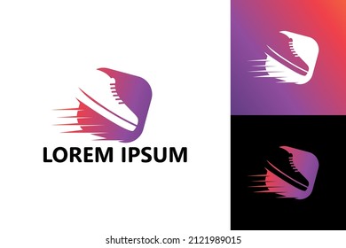 Fast shoe logo template design vector