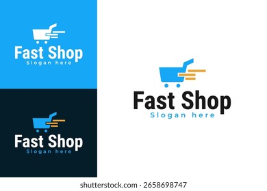 Ideia da ilustração do vetor do modelo de design do logotipo da loja rápida