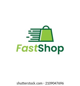 logotipo de la tienda rápida. plantilla moderna y única para el logotipo de la tienda rápida