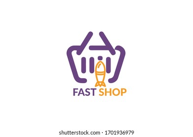 Fast Shop Logo Template Design Vector, Emblem, Design Concept, Creative Symbol, Icon