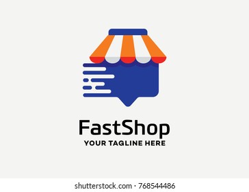 Fast Shop Logo Template Design Vector, Emblem, Design Concept, Creative Symbol, Icon