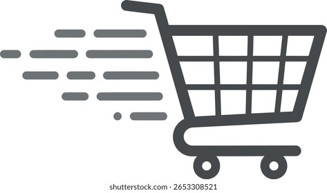 Fast Shopping Cart Icon - Quick Online Delivery