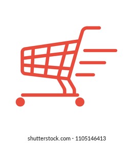 Fast Shopping cart icon vector