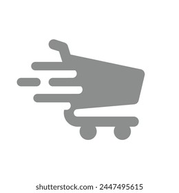 Fast shopping cart vector icon. E-commerce, online store symbol.