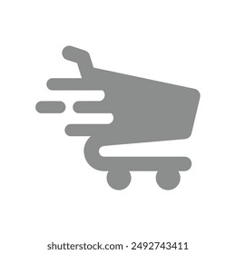 Fast shopping cart vector icon. Online store symbol.