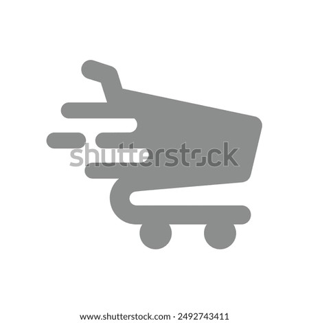 Fast shopping cart vector icon. Online store symbol.