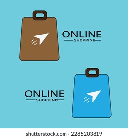 Plantilla de diseño de logotipo de concepto de compra rápida. Ilustración vectorial del carro de la compra aislada en fondo blanco. Carro de compras en movimiento diseño de logotipo. Plantilla de diseño del logotipo del viento del swoosh del carrito de compras.