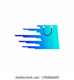 Diseños de diseño de logotipo digital de Fast Shopping, plantilla de logotipo de Online Shop. ilustración de stock