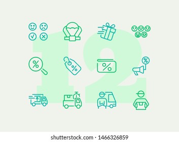 Fast shopping icon set. Product delivery concept. Vector illustration can be used for topics like shopping and buying through online store