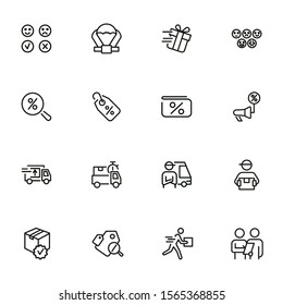 Fast shopping icon set. Product delivery concept. Vector illustration can be used for topics like shopping, buying, online store
