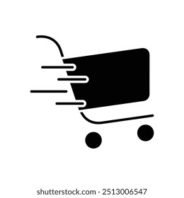 fast shopping icon solid vector design in trendy style