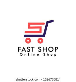 Fast shopping logo template design , this logo suitable for your shop or your online shop
