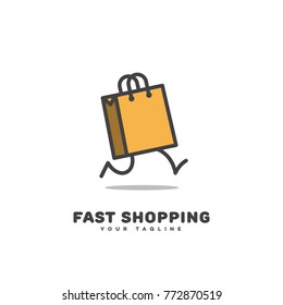 Fast Shopping Logo Template Design. Vector Illustration.