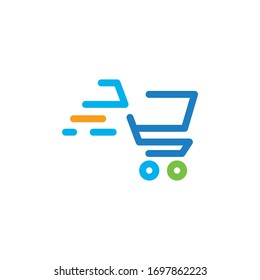 Diseño de icono vectorial de la plantilla de logotipo de compra rápida
