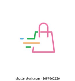 Diseño de icono vectorial de la plantilla de logotipo de compra rápida