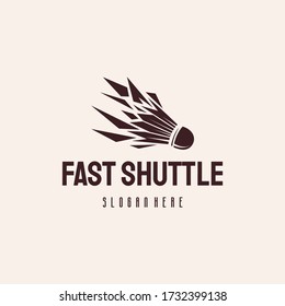Fast Shuttlecock logo designs concept vector, Badminton logo symbol