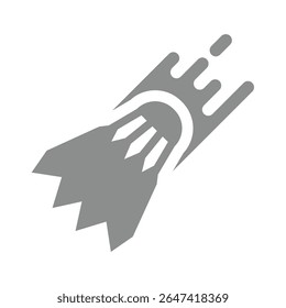 Shuttlecock rápido con el ícono del Vector de marcas de velocidad. Lanzadera de bádminton volando en el aire.