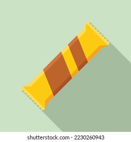 Fast snack bar icon flat vector. Healthy granola. Sweet pack