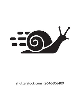 Ícone de caracol rápido um símbolo irônico de velocidade que representa um progresso lento com uma tomada humorística em movimento rápido e atrasado, mas constante avanço vetor ícone de glifo sólido