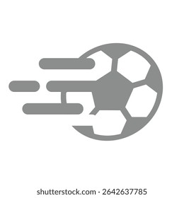 Ícone de vetor de bola de futebol rápido. Futebol chutando prática e jogo.