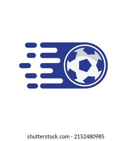 Fast Soccer vector logo design. Speed game logo design concept.