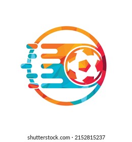 Fast Soccer vector logo design. Speed game logo design concept.