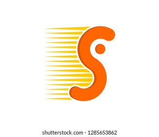 fast speed alphabet letter S logo design