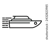 Fast speed boat icon outline vector. Race high run. Work efficient product