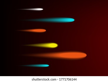 Rápida velocidad coloreada sobre fondo rojo y negro