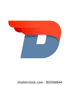 Fast speed  D letter logo design template. 