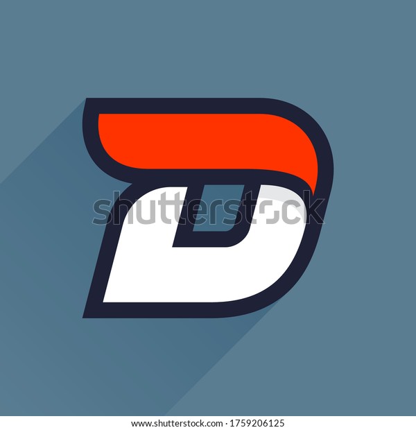 Fast speed D letter logo. Vector sport style typeface\
for athletic labels, technology titles, game posters or sportswear\
transfers. 