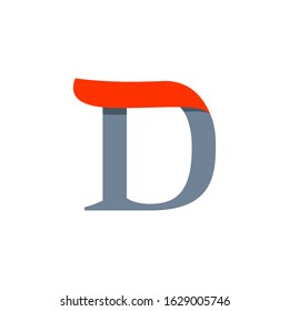 Fast speed D serif letter logo. Vector classic typeface for delivery labels, sport headlines, race posters,  cards etc.