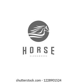 Fast speed horse logo design vector. Horse logo template