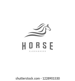 Fast speed horse logo design vector. Horse logo template