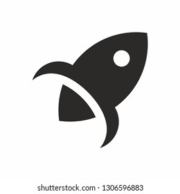 Fast speed icon vector. Rocket logo simple 