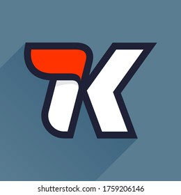 Fast speed K letter logo. Vector sport style typeface for athletic labels, technology titles, game posters or sportswear transfers. 
