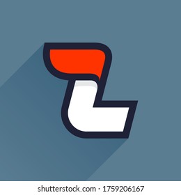 Fast speed L letter logo. Vector sport style typeface for athletic labels, technology titles, game posters or sportswear transfers. 