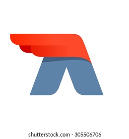 Fast speed  A letter logo design template. 