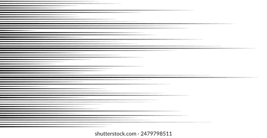 Fast speed lines on white background. Anime comic speed lines movement effect. Vector illustration.
