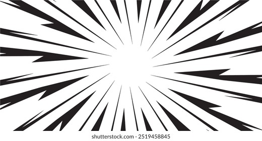 Fast speed lines on white background. Anime comic speed lines movement effect. Vector illustration.