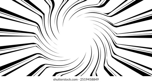 Líneas de velocidad rápida sobre fondo blanco. Efecto de movimiento de líneas de velocidad cómicas de anime. Ilustración vectorial.