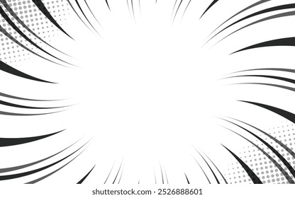 Fast speed lines on white background. Anime comic speed lines movement effect.