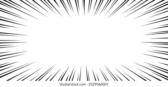 Fast speed lines on white background. Anime comic speed lines movement effect. Vector illustration.