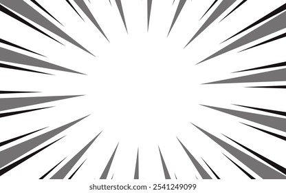Fast speed lines on white background. Anime comic speed line movement effect