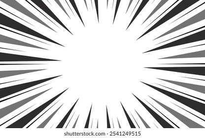 Fast speed lines on white background. Anime comic speed line movement effect.