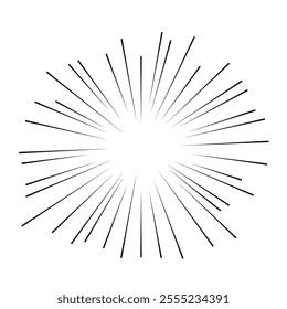 Fast speed lines on white background. speed lines manga effect. comic motion element. flash ray blast and radial explosion. vector splash. energy power and superhero force