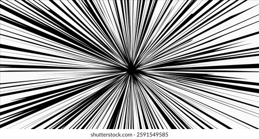 Fast speed lines on white background. Anime comic speed lines movement effect. Vector illustration.
