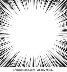 Fast speed lines on white background. Anime comic speed lines movement effect. Vector illustration